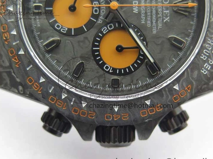 MiroTime 0122 Daytona DIW Carbon Noob 1:1 Best Edition Black Orange Dial on Orange Nylon Strap SA TopPick 2586